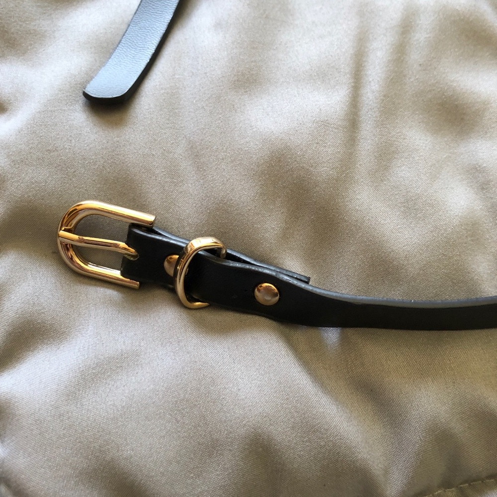 Black and gold skinny belt